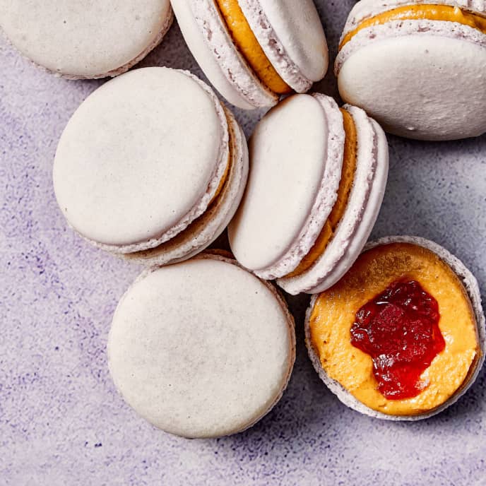 Macarons with Peanut Butter Cream and Jam America's Test Kitchen Recipe