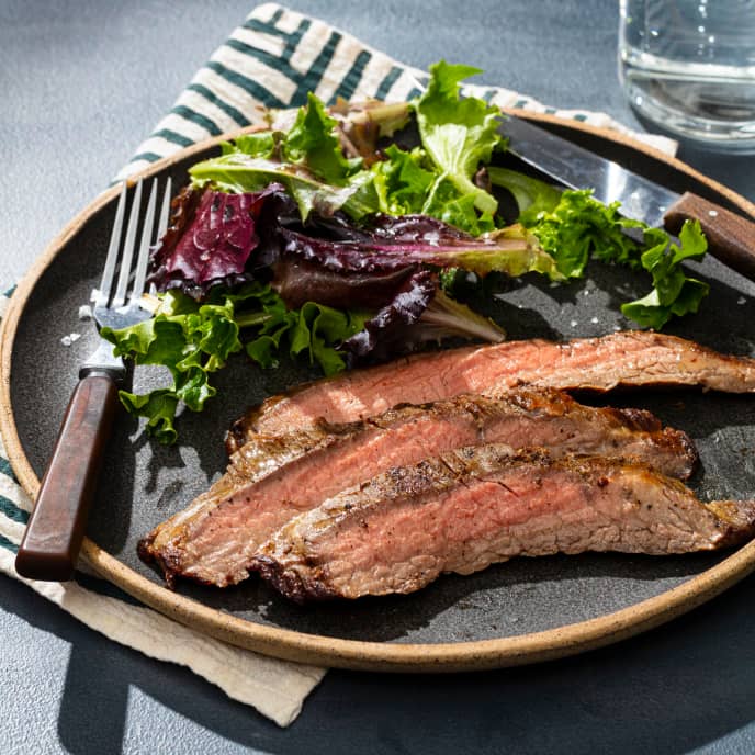 Pan-Roasted Flank Steak with Garlic-Ginger-Sesame Marinade