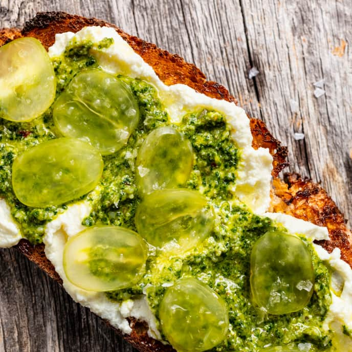 Ricotta Toast with Pesto di Prezzemolo