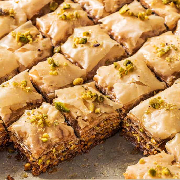 Pistachio Baklava with Cardamom and Rose Water