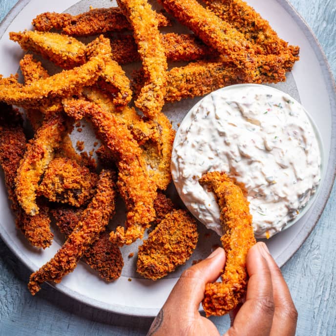Portobello Mushroom Fries with Cherry Pepper Sauce America's Test