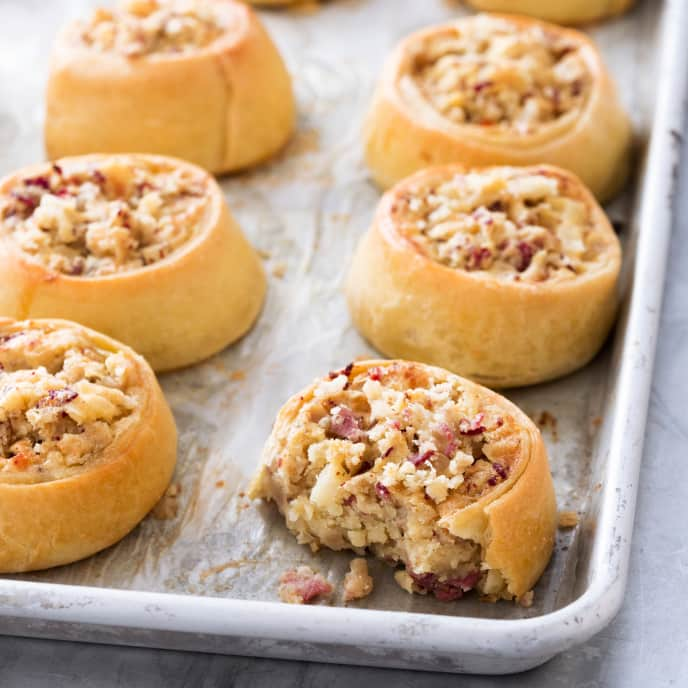 Potato, Pastrami, and Gruyere Knishes