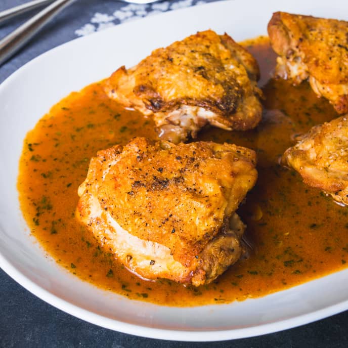 Poulet au Vinaigre (Chicken with Vinegar) for Two