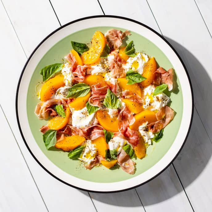 Preserved Peach and Burrata Salad | America's Test Kitchen Recipe