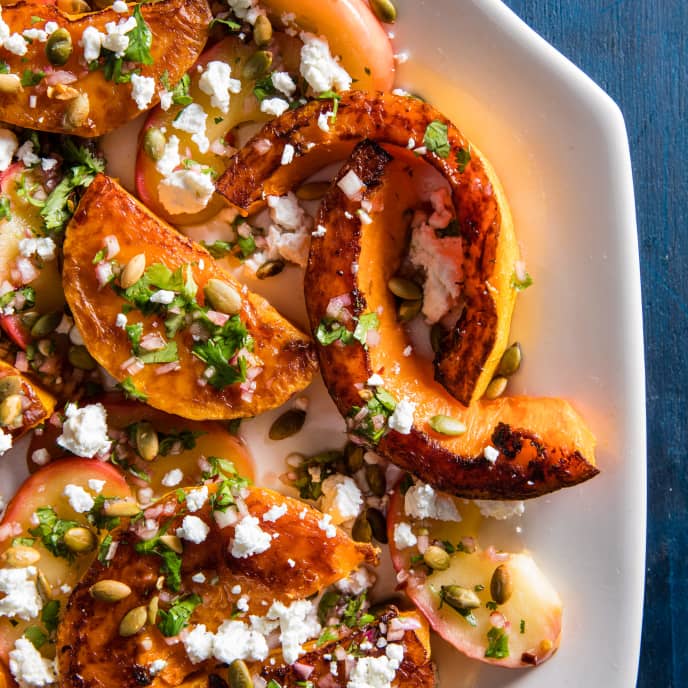 Roasted Butternut Squash with Goat Cheese and Pepitas