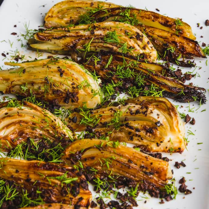 Roasted Fennel with Crunchy Oil-Cured Olives