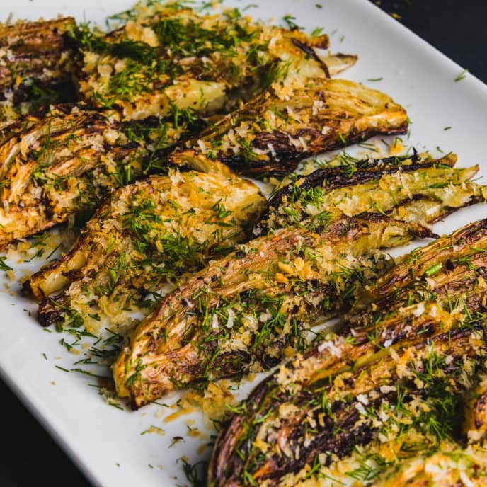 Roasted Fennel with Parmesan Bread Crumbs