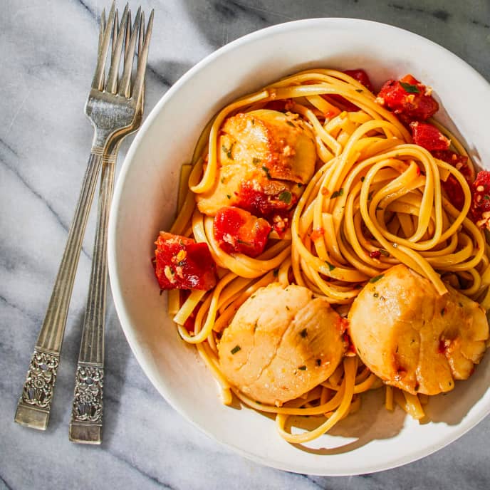 Scallops Fra Diavolo with Linguine America's Test Kitchen Recipe