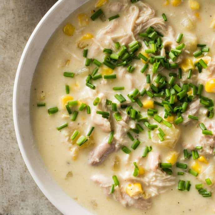 Slow-Cooker Chicken and Corn Chowder | America's Test Kitchen Recipe