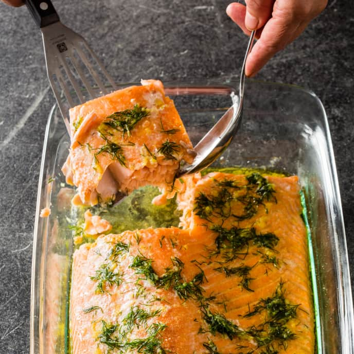 Slow-Roasted Salmon with Dill and Garlic