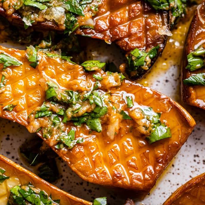 King Trumpet Mushrooms with Smoked Paprika Vinaigrette America's Test