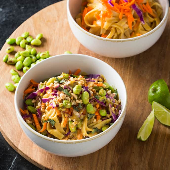 Vegan Spicy Peanut Rice Noodle Bowl America's Test Kitchen Recipe