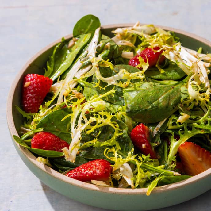 Spinach Salad with Frisée and Strawberries