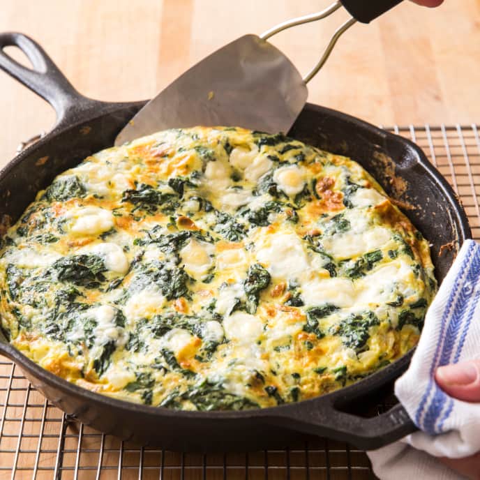 Cast Iron Spinach and Feta Frittata America's Test Kitchen Recipe