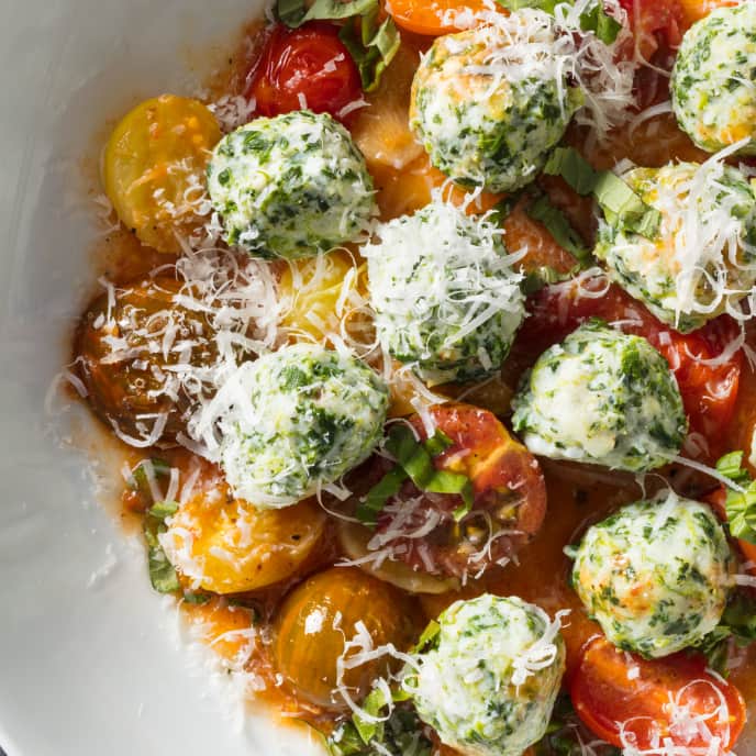 Spinach and Ricotta Gnudi with TomatoButter Sauce Cook's Illustrated