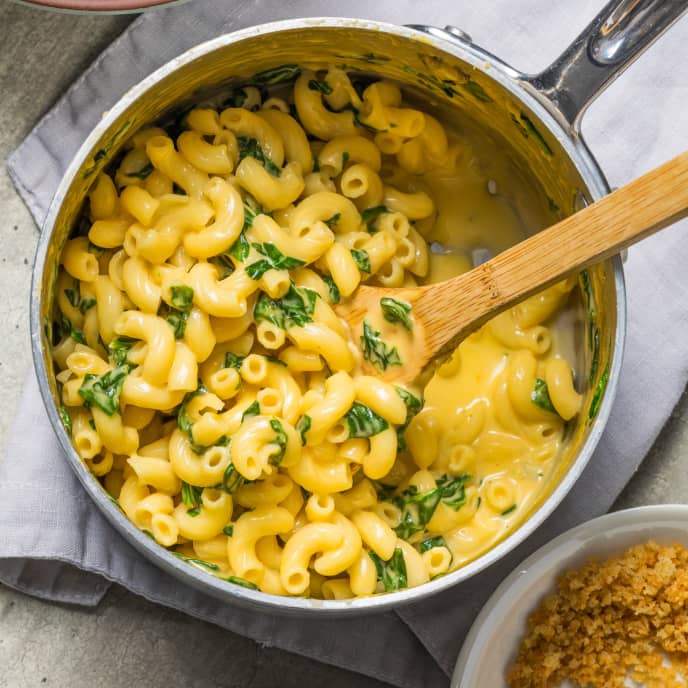 Stovetop Spinach Macaroni and Cheese for One America's Test Kitchen