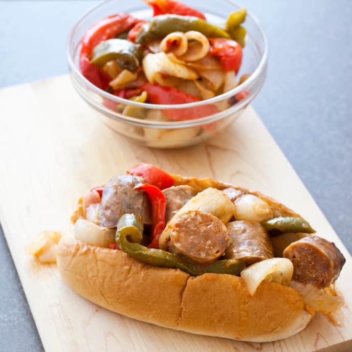 Slow-Cooker Street Fair Sausages With Peppers and Onions