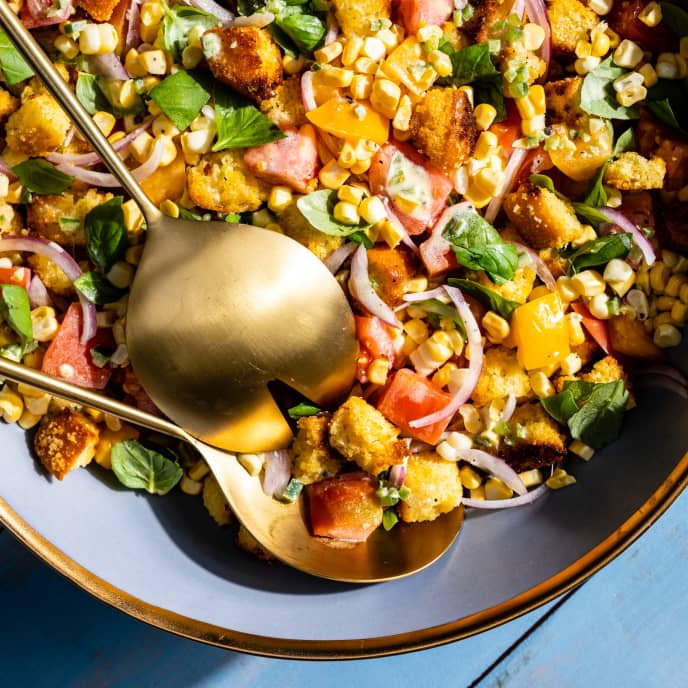 Summer Cornbread and Tomato Salad America's Test Kitchen Recipe