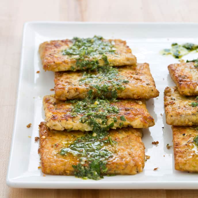 PanSeared Tempeh Steaks with Chimichurri Sauce America's Test