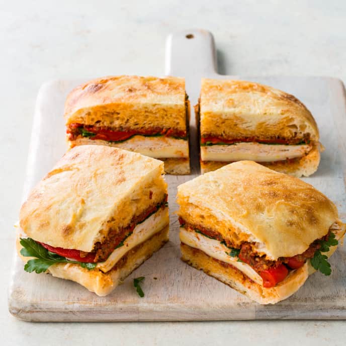 Turkey Picnic Sandwich with SunDried Tomato Spread Cook's Country Recipe