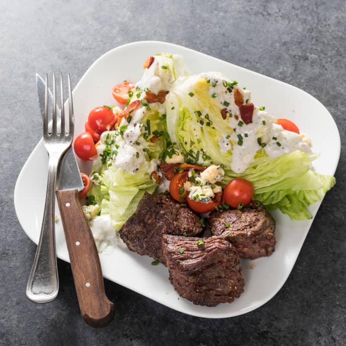 Wedge Salad with Steak Tips