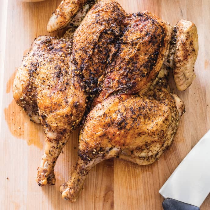 Za'atarRubbed Roast Chicken with Mint Vinaigrette America's Test Kitchen Recipe