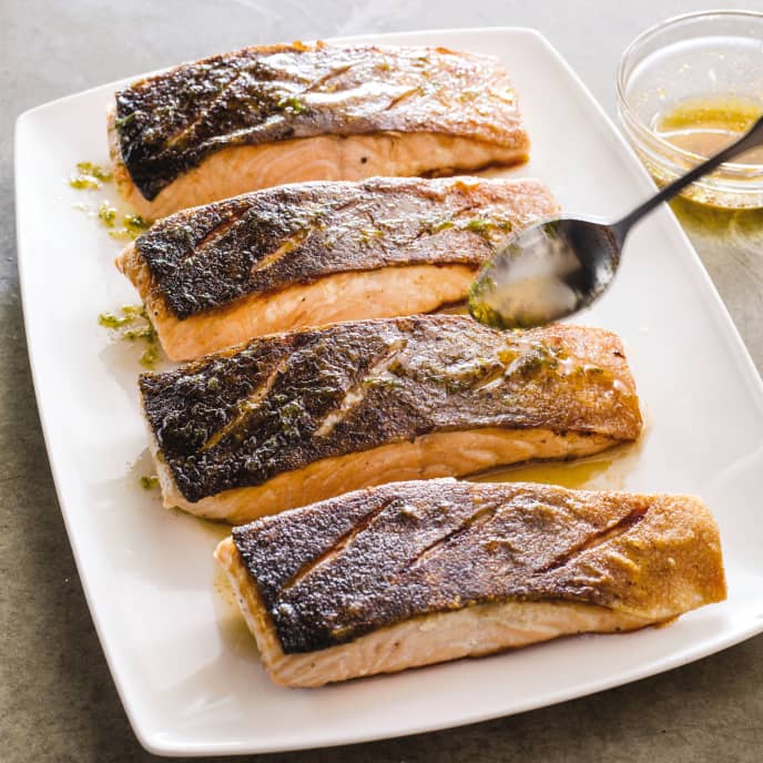 Cast Iron CrispSkin Salmon with HoneyLime Sauce America's Test