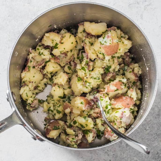 ForkMashed Potatoes with Herbs Cook's Illustrated Recipe