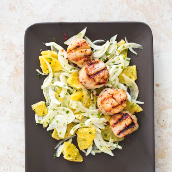 Grilled Scallops with Fennel and Orange Salad for Two America's Test