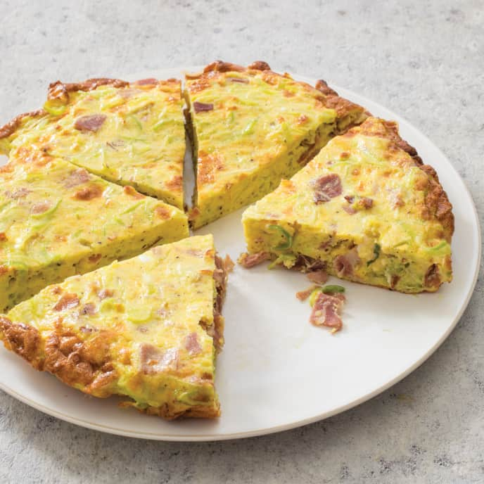 Leek, Prosciutto, and Goat Cheese Frittata