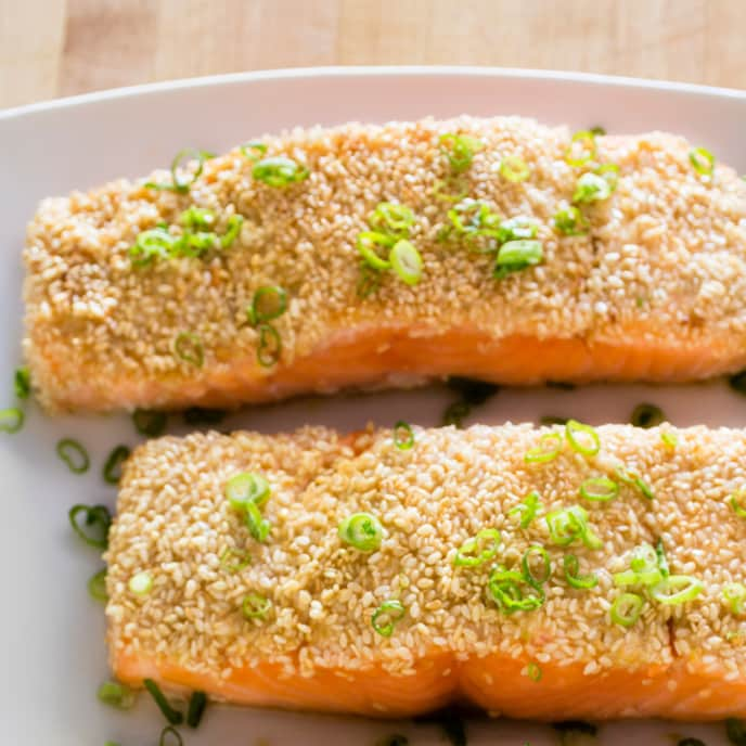 Sesame-Crusted Salmon with Lime and Coriander