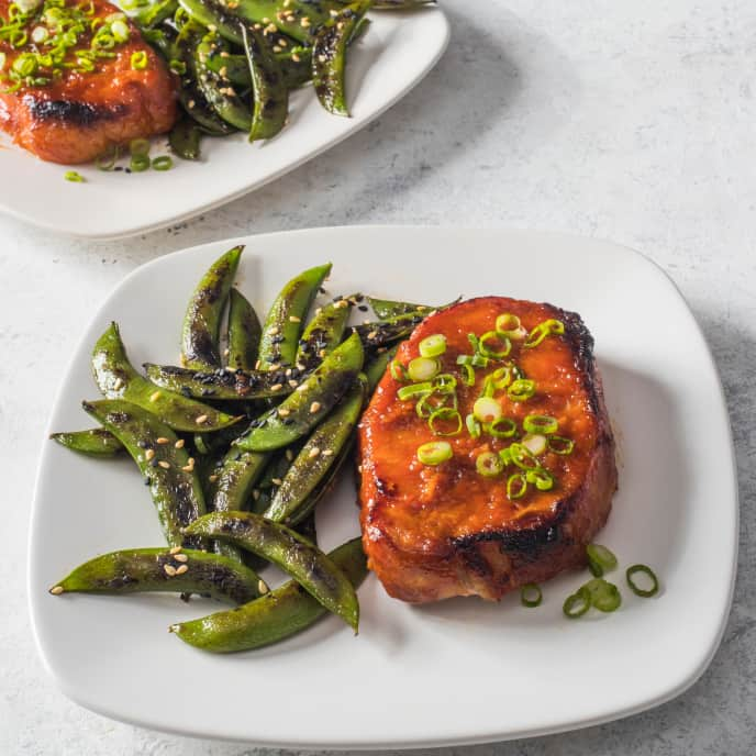 Spicy Gochujang-Glazed Pork Chops for Two