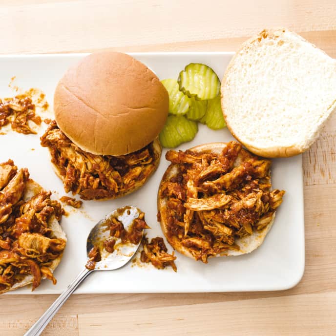 SlowCooker Sweet and Tangy Pulled Chicken America's Test Kitchen Recipe