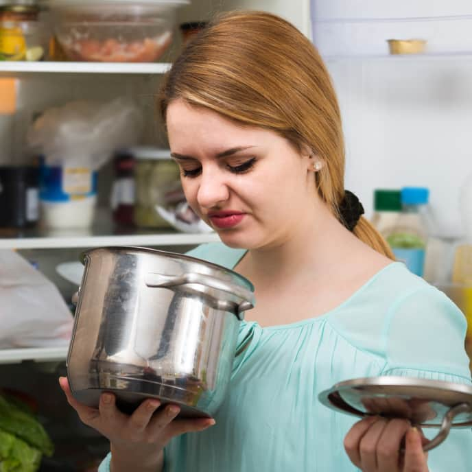 Frozen Soup in the Refrigerator Stock Photo - Image of freezer