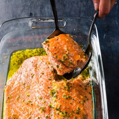 Slow-Roasted Salmon With Chives and Lemon