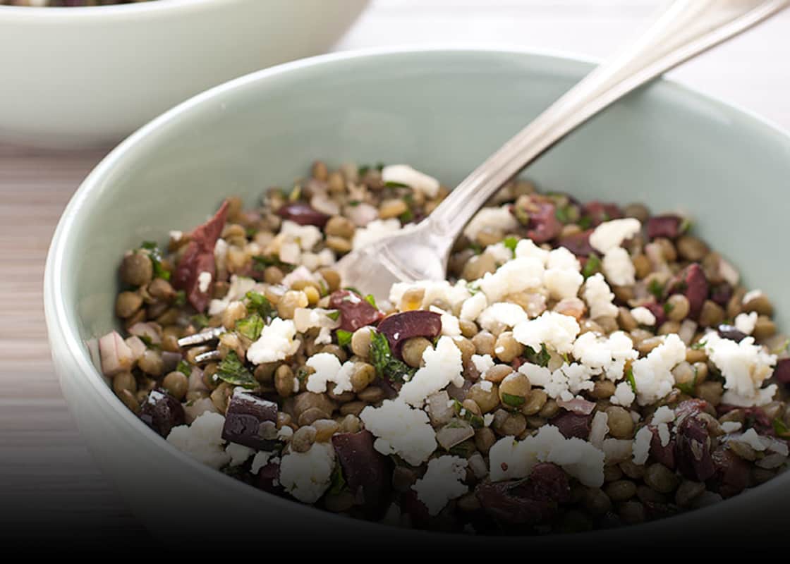 Lentil Salad With Olives Mint And Feta America S Test Kitchen Enjoy this delicious will studd lentil salad with mint, roasted red peppers and aphrodite barrel aged feta. america s test kitchen