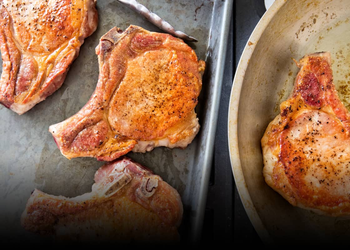 Pan Seared Thick Cut Pork Chops Cook S Illustrated