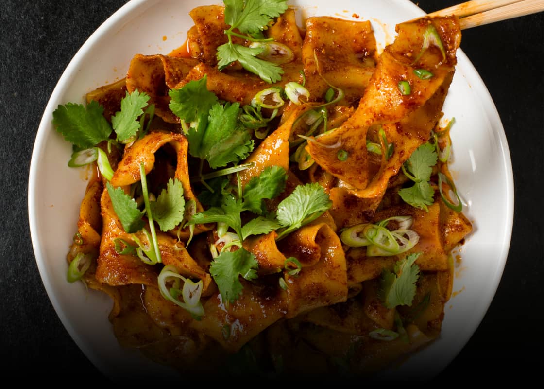Flat Hand Pulled Noodles Biang Biang Mian With Chili Oil Vinaigrette America S Test Kitchen