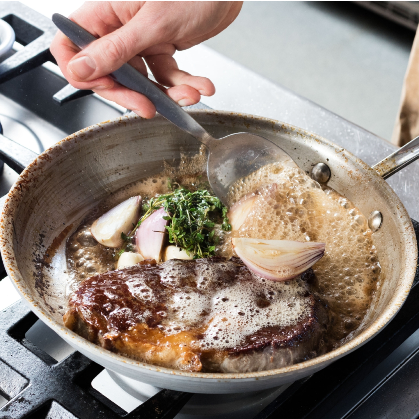 Butter-Basted Rib Eye Steak Recipe