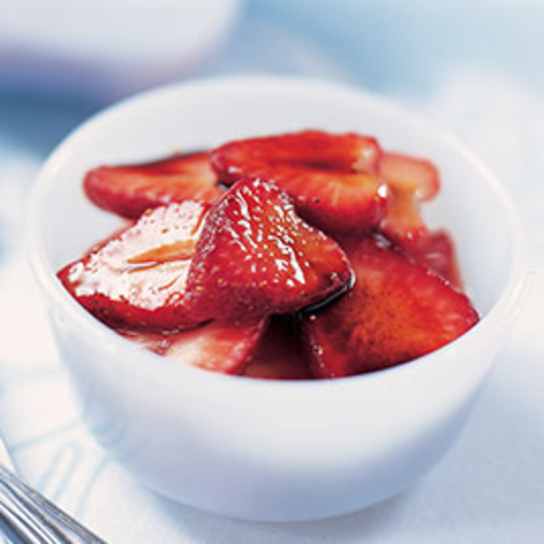 Strawberries and Grapes with Balsamic and Red Wine Reduction