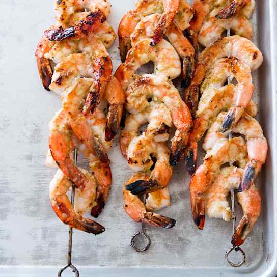 Charcoal-Grilled Shrimp Skewers