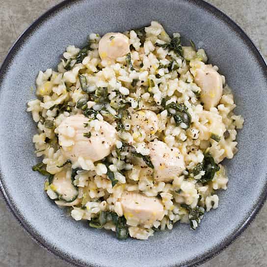 Lemon Risotto with Chicken and Swiss Chard