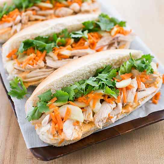 Spicy Chicken Sandwiches with Quick Pickles
