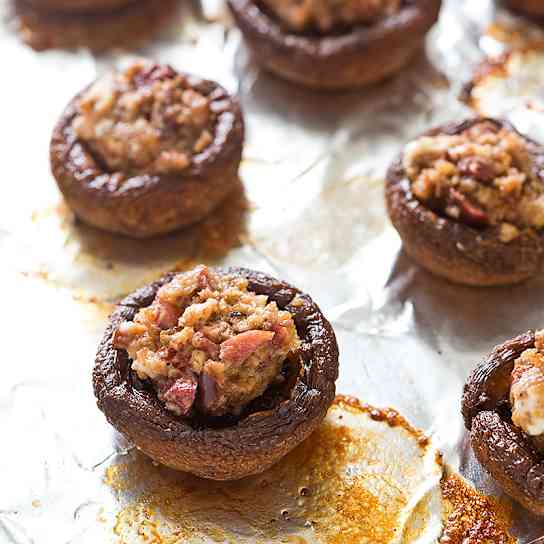 Stuffed Mushrooms with Olives and Goat Cheese