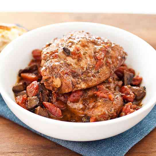 Chicken Cacciatore with White Wine and Tarragon
