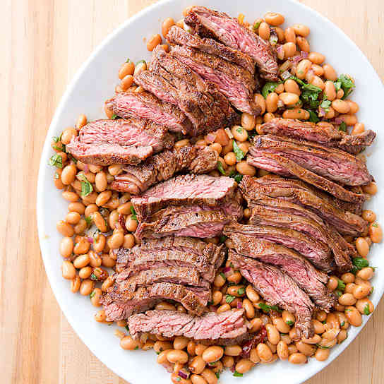 Skirt Steak with Pinto Bean Salad