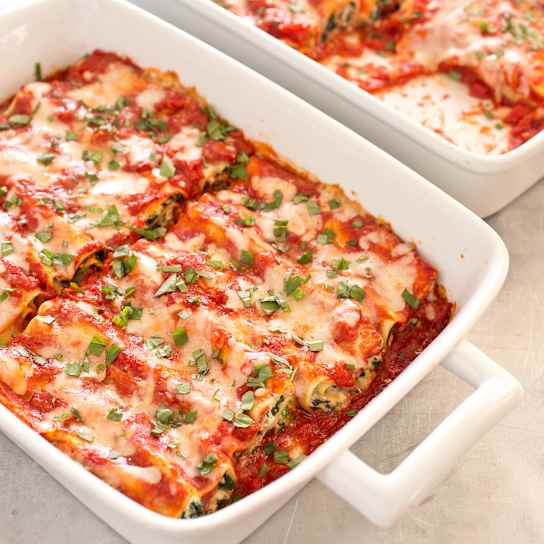 Baked Manicotti with Spinach