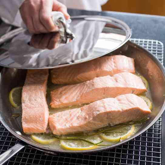 Poached Salmon with Bourbon and Maple