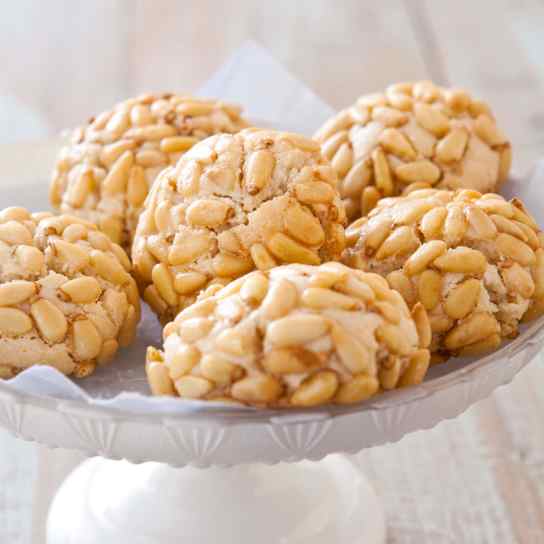 Pine Nut-Crusted Almond Macaroons