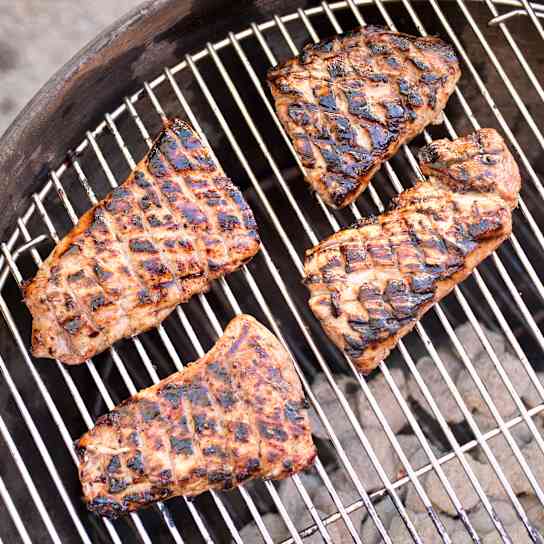 Spicy Orange-Ginger Grilled Pork Tenderloin Steaks
